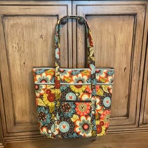 Vera Bradley Brown Mickeys Perfect Petals Tote